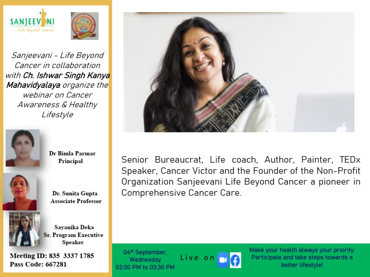 Sanjeevani Life Beyond Cancer Is Inviting You To A Scheduled Zoom ...